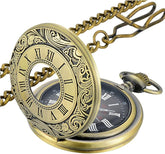 Vintage Mens Manual Winding Pocket Watch - Dual Open-Face Design, Exquisite Mechanical Craftsmanship for Unmatched Style